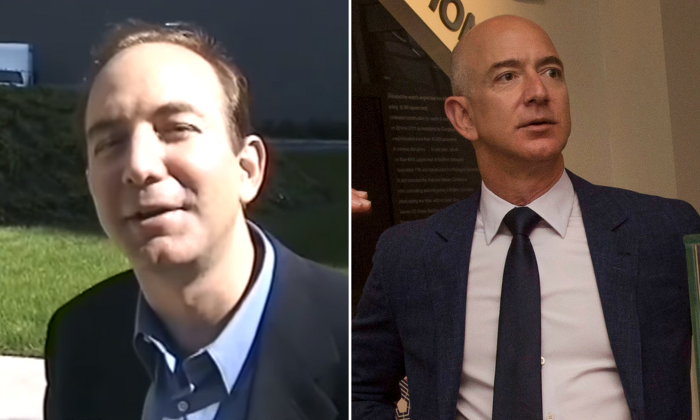 Jeff Bezos then and now